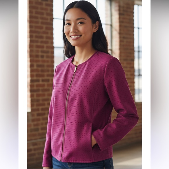 Koret Poly Suede Purple Jacket size 16 - Picture 1 of 7